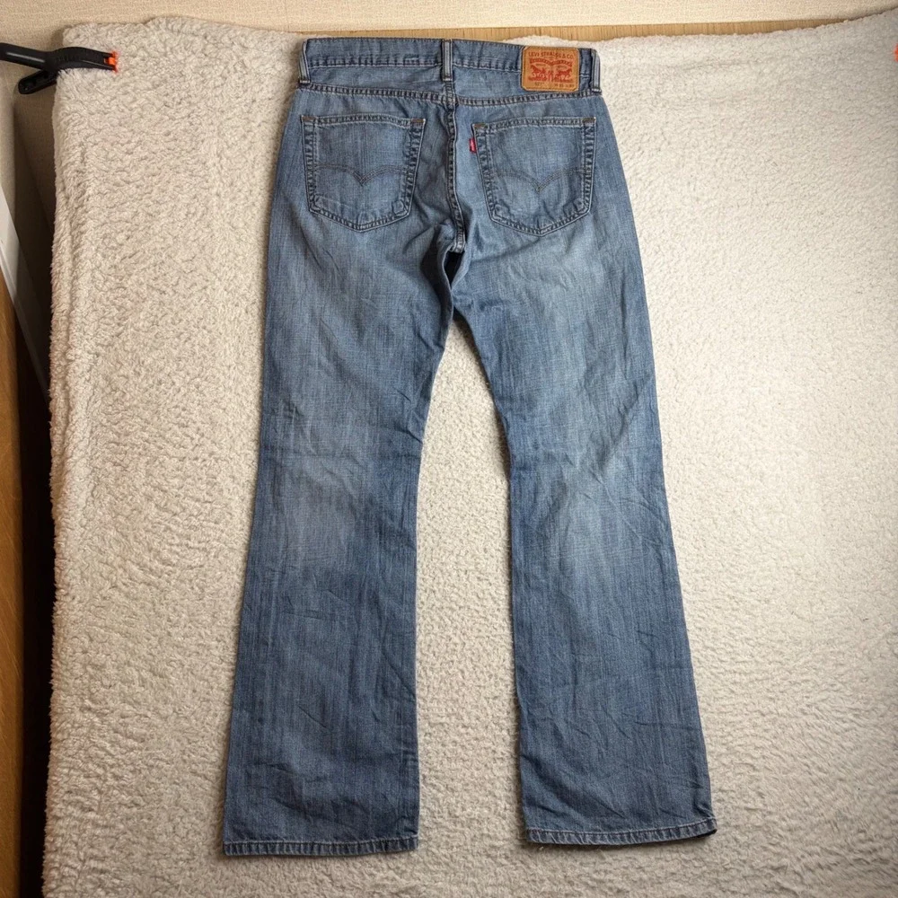 Levis 527 Slim Bootcut Jeans Mens 31x30 (32x31)  Blue Denim Y2K Low Rise